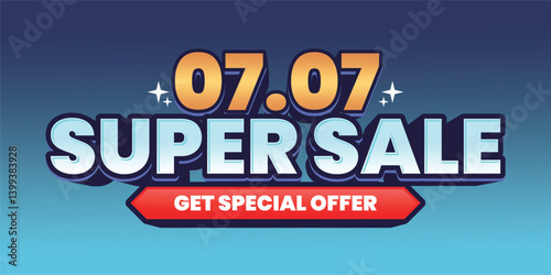 07.07 Super Sale Event Banner with Special Offer