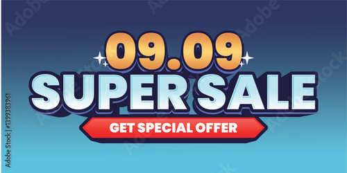 09.09 Super Sale Event Banner with Special Offer