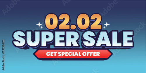 02.02 Super Sale Event Banner with Special Offer