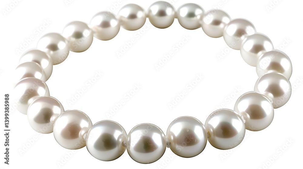 Fototapeta premium White pearl necklace with a large white pearl in the center
