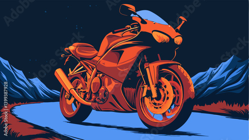 Red Sportbike on Mountain Road