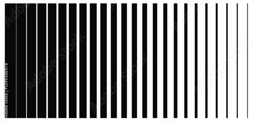 Black vertical stripes on halftone white background. Geometric pattern for wallpaper design.