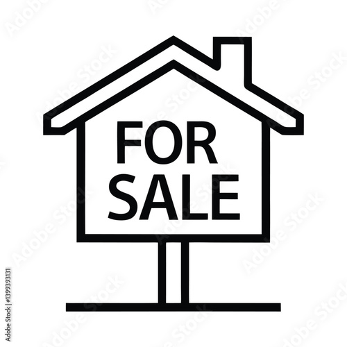 house for sale . For Sale Sign Icon - Real Estate Concept