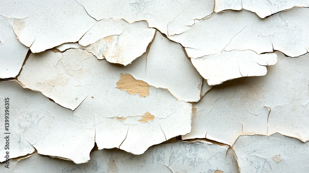 Fototapeta premium Cracked and Peeling Paint Texture on Wall Surface Detail