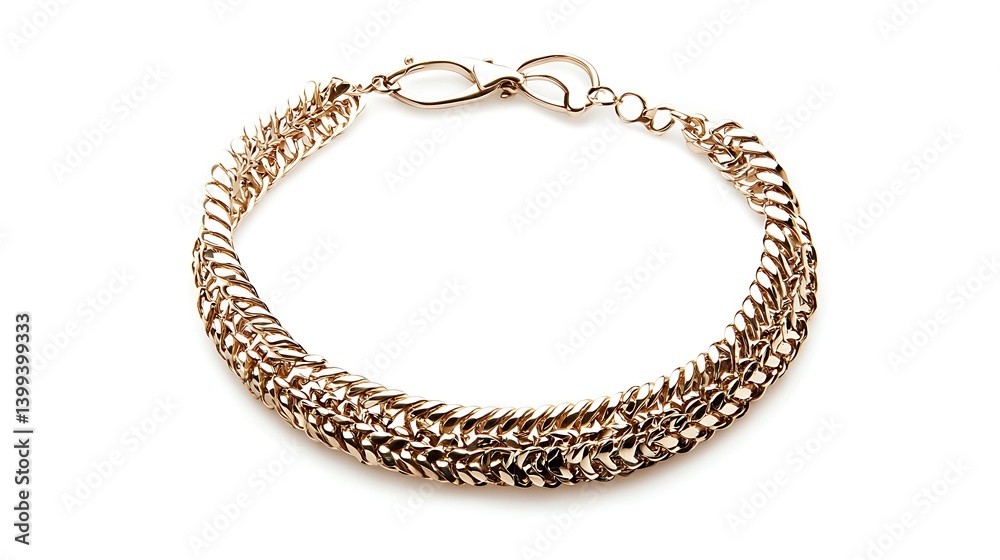 Obraz premium Gold chain bracelet with a silver clasp