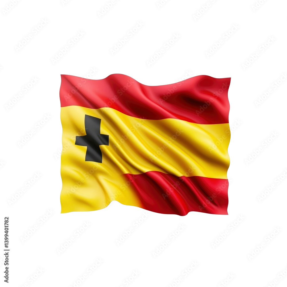 Fototapeta premium Waving Flag of the Kingdom of Galicia, Spain - High-Resolution Image