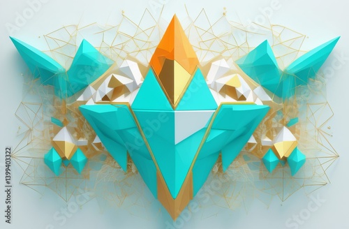 Abstract colorful turquoise geometric background