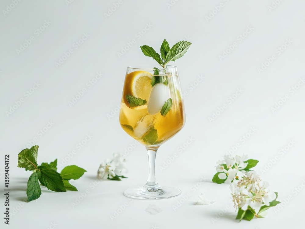 Fototapeta premium Refreshing summer drink with mint and lemon
