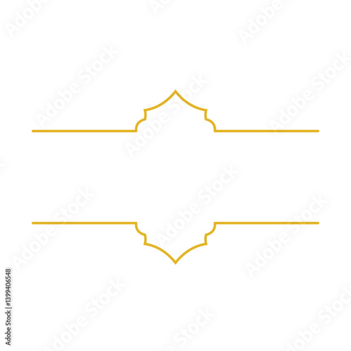 Golden arabic islamic text box title frame border 