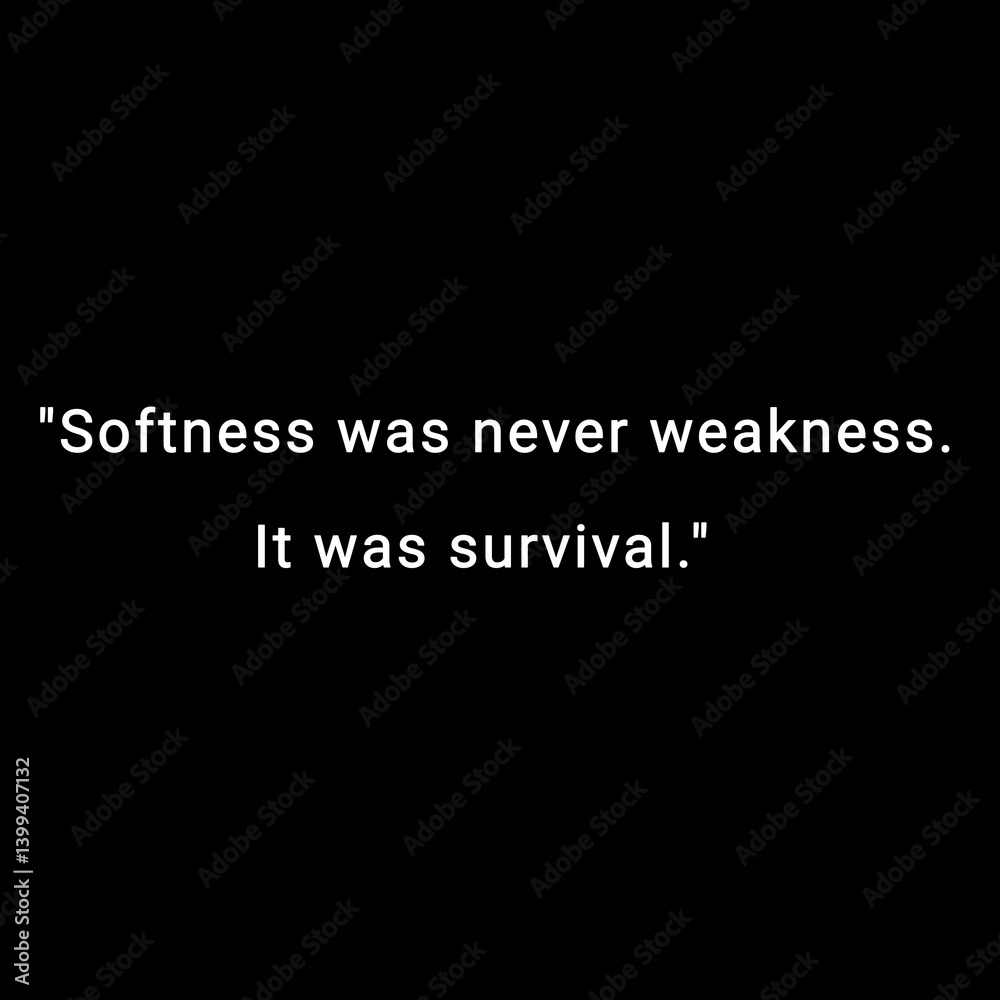 A minimalist black background image featuring a powerful quote in white sans-serif text. This piece speaks to inner strength, emotional resilience, and the quiet power of gentleness.
A minimalist black background image featuring a powerful quote in white sans-serif text. This piece speaks to inner strength, emotional resilience, and the quiet power of gentleness.