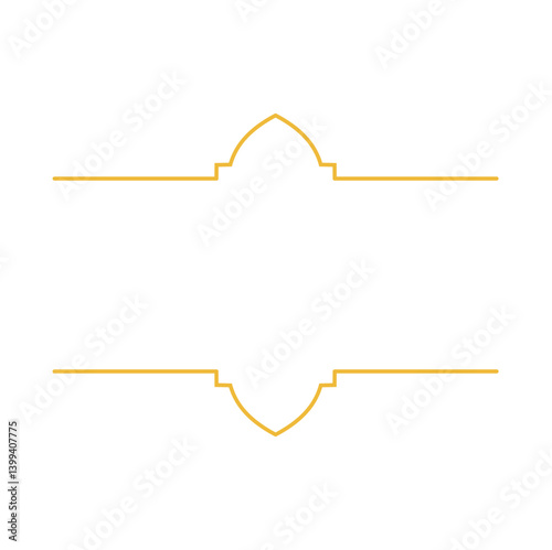 Golden arabic islamic text box title frame border 