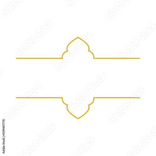 Golden arabic islamic text box title frame border 