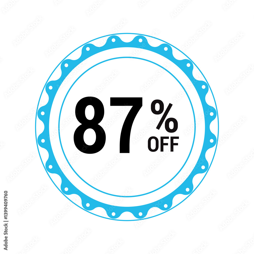Fototapeta premium Sale off discount 87% promotion set made of numbers Vector Illustration