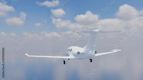 The plane is flying in the clouds
