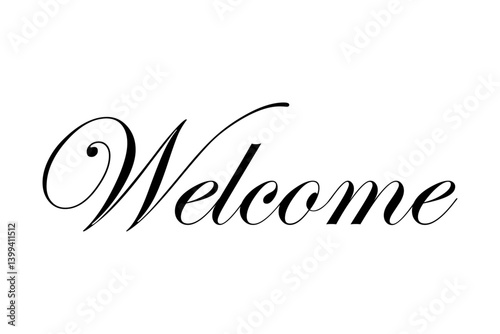 手書き風の筆記体で書いた、Welcome（ようこそ）の文字（カリグラフィー）
