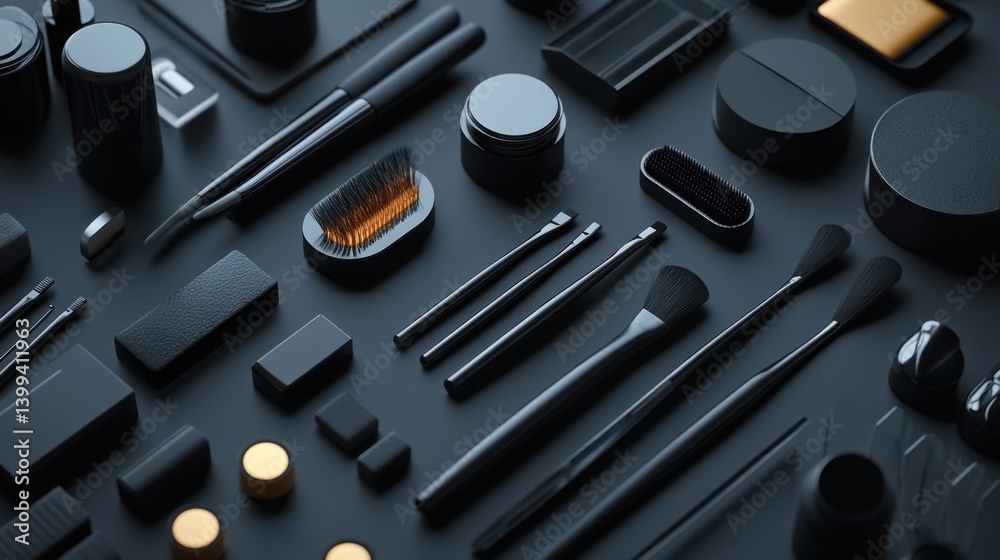 Fototapeta premium Dark cosmetic tools