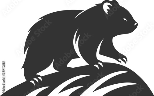 Vector wombat animal silhouette