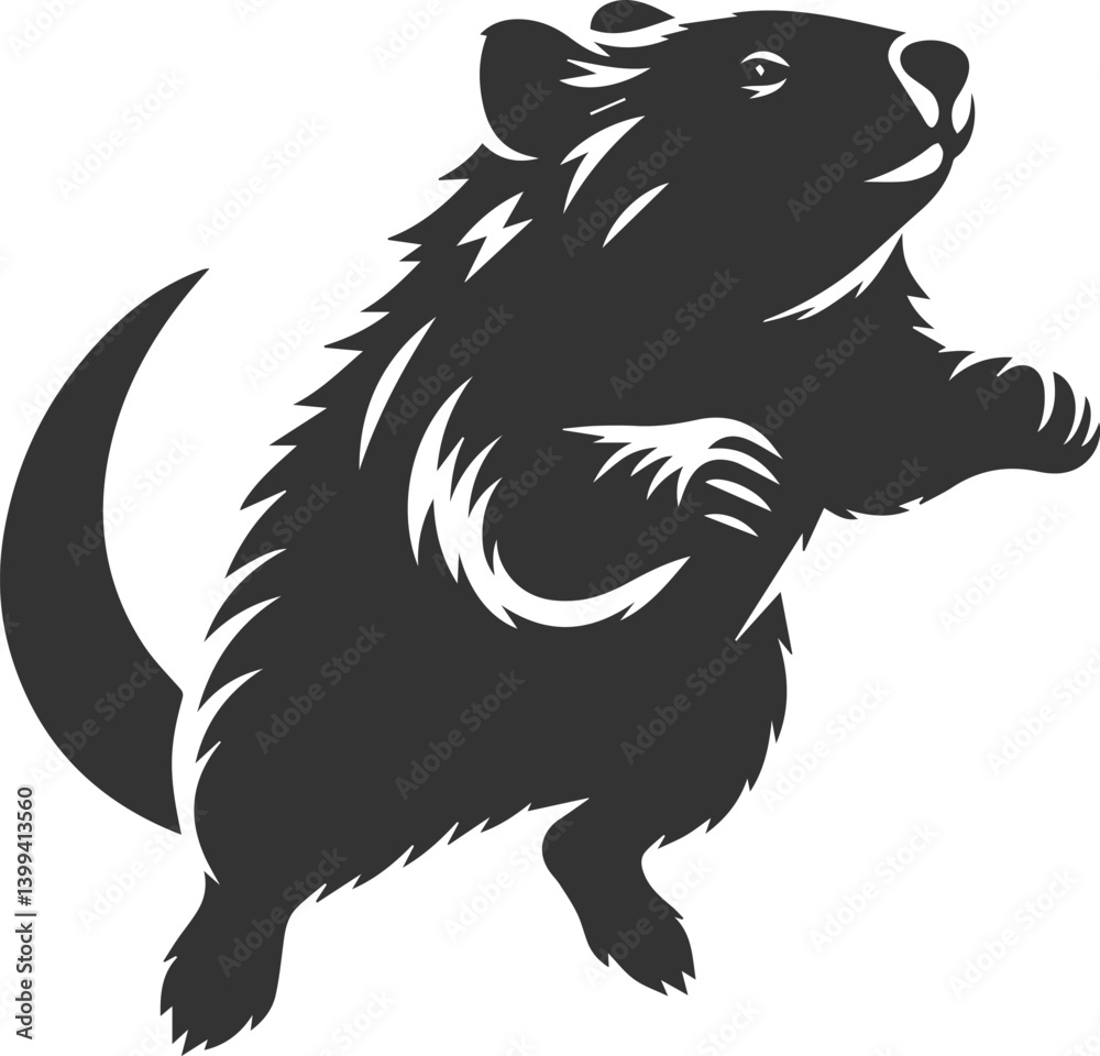 Vector wombat animal silhouette Vector wombat animal silhouette