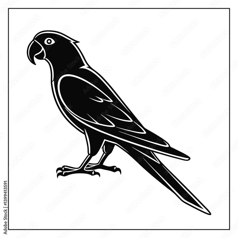 Obraz premium Parrot Bird Silhouette Vector