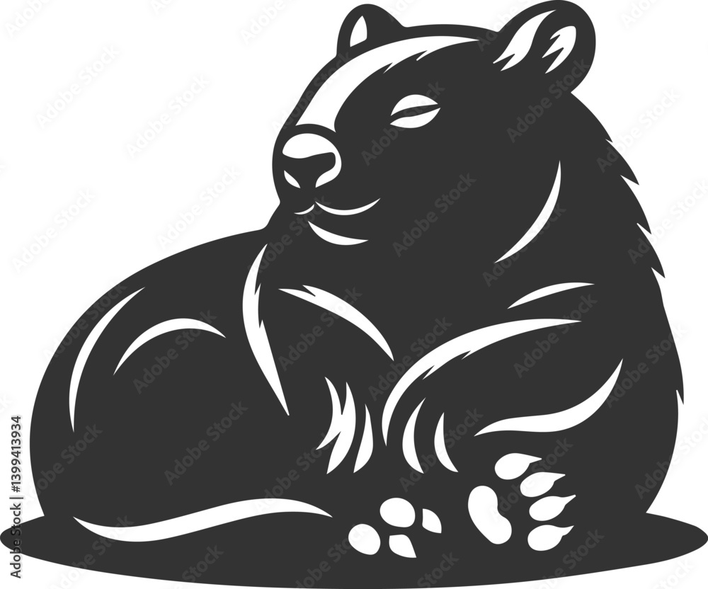 Fototapeta premium Vector wombat animal silhouette