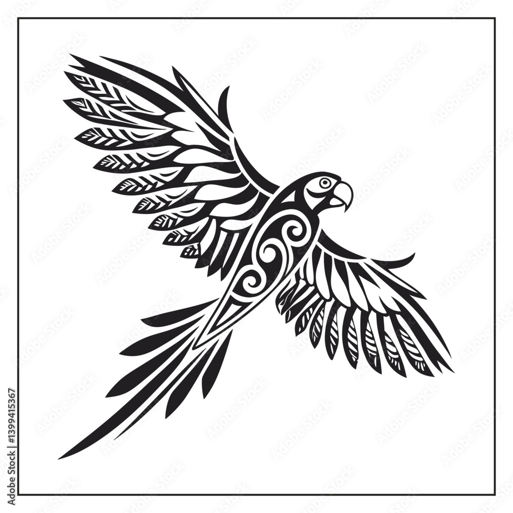 Obraz premium Parrot Bird Silhouette Vector