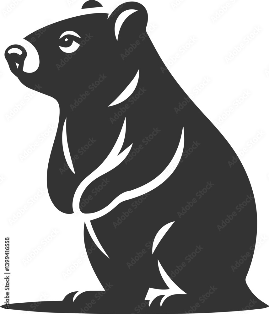 Obraz premium Vector wombat animal silhouette