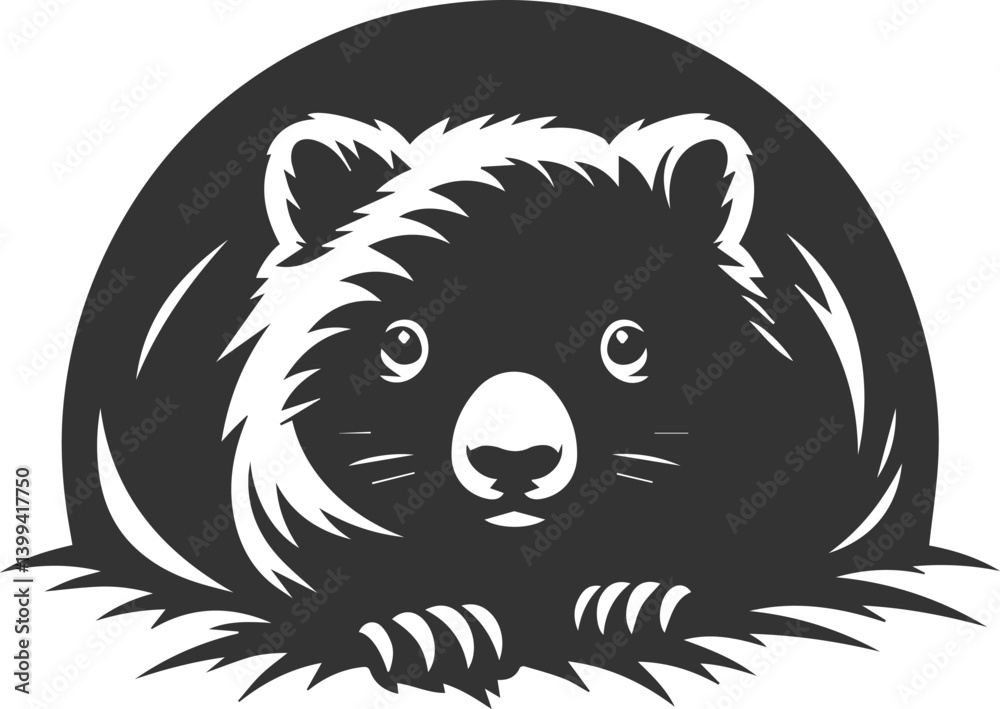 Fototapeta premium Vector wombat animal silhouette