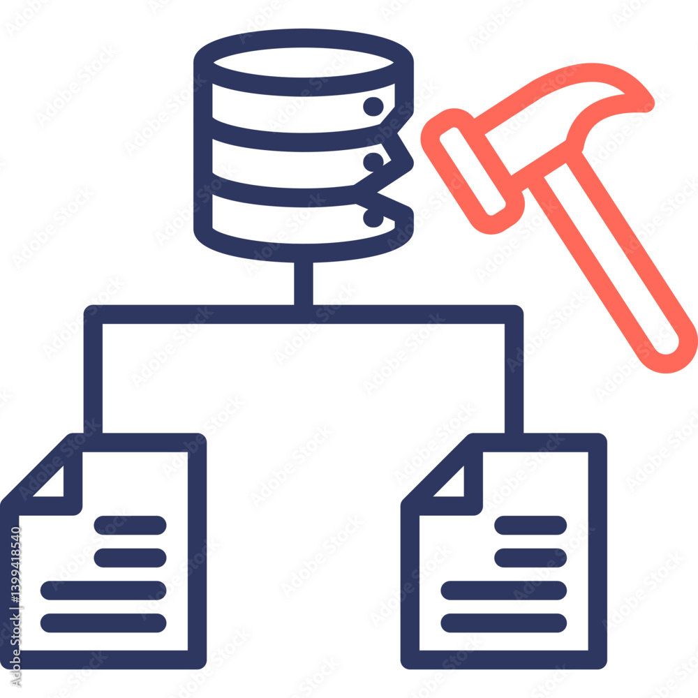 Data Mining line color icon Data Mining line color icon