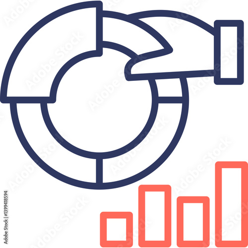 Pie Chart line color icon