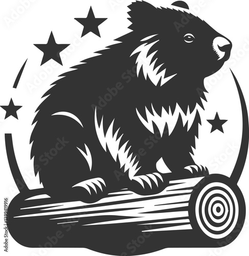 Vector wombat animal silhouette