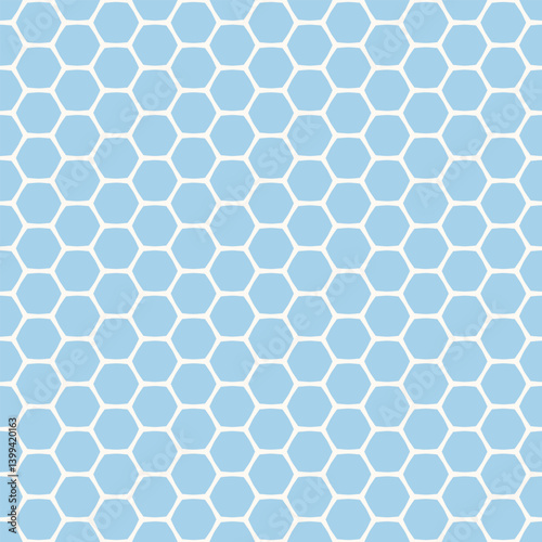 Simple geometric pattern abstract hexagon shapes motif classic blue minimal background. Repeat small hexagonal elements modern fabric design textile swatch easy to recolor all over print block.