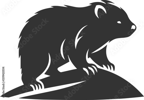 Vector wombat animal silhouette