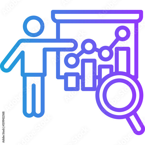 Interpreting Data line gradient icon
