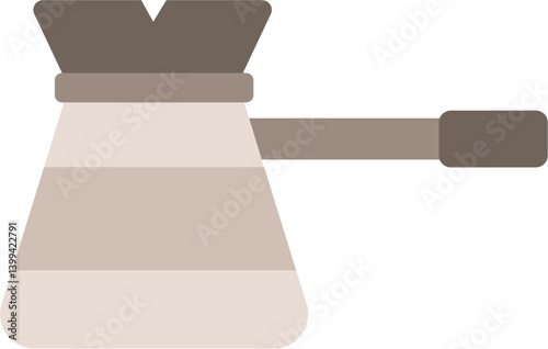 Flat-Style Illustration of a Traditional Coffee Pot with Gradated Tones