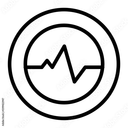 Seismic Waves Vector Line Icon Design