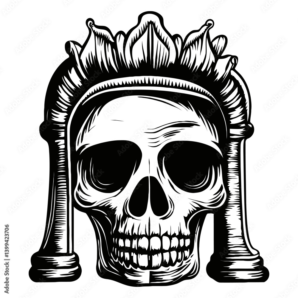 Fototapeta premium Intricate Skull Design with Ornate Frame for Unique Artwork