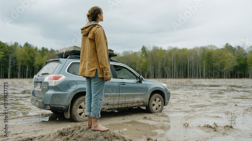 Contemplative Traveler in a...