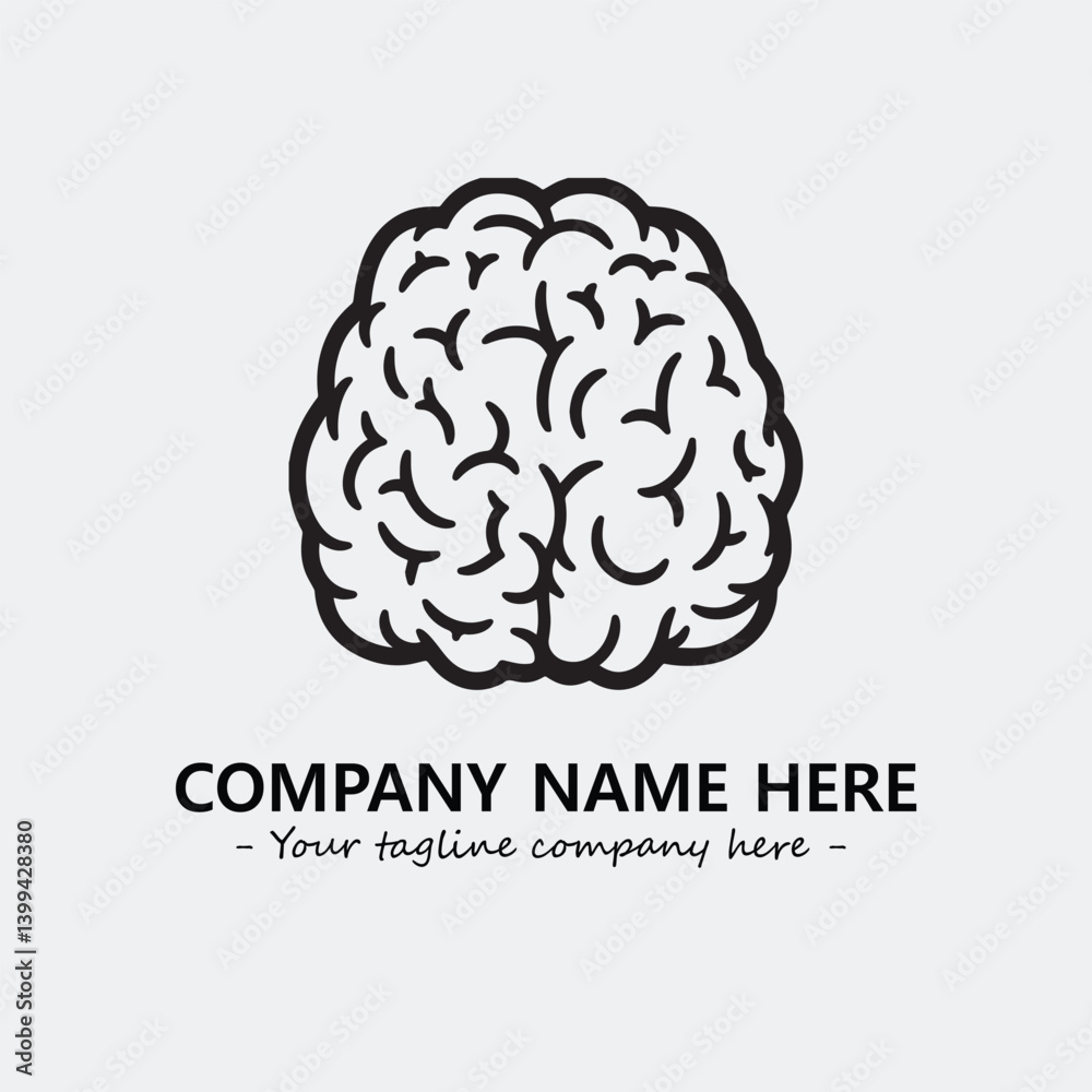 Brain illustration black and white for logo company vector image
Brain illustration black and white for logo company vector image