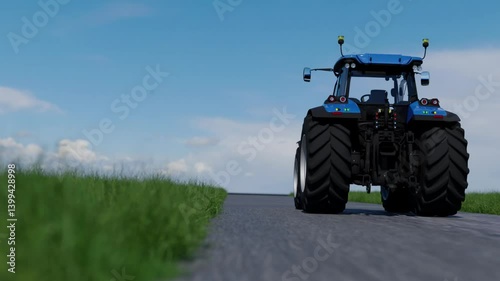 Modern technologies in agriculture. An industrial drone flies over a green field