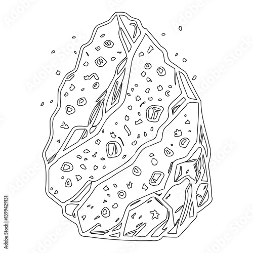 Abstract Geological Formation Line Art Illustration