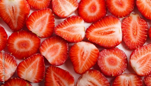 Fresh strawberry slices pattern background