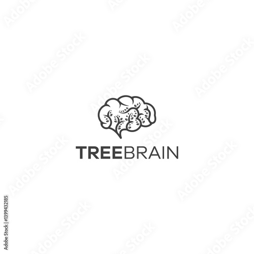 dual meaning tree brain logo vector 