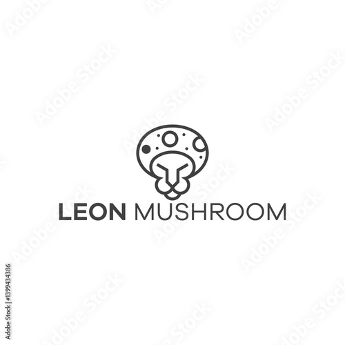 dual meaning leon mushroom logo vector 