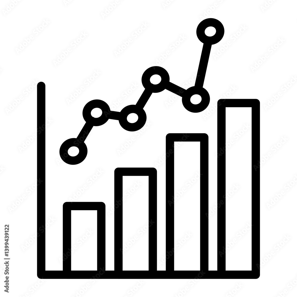 Predictive Investments Vector Line Icon Design Predictive Investments Vector Line Icon Design