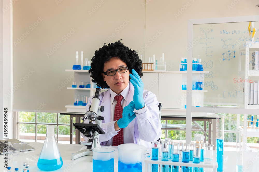 Fototapeta premium Scientist using Science laboratory research . Science concept