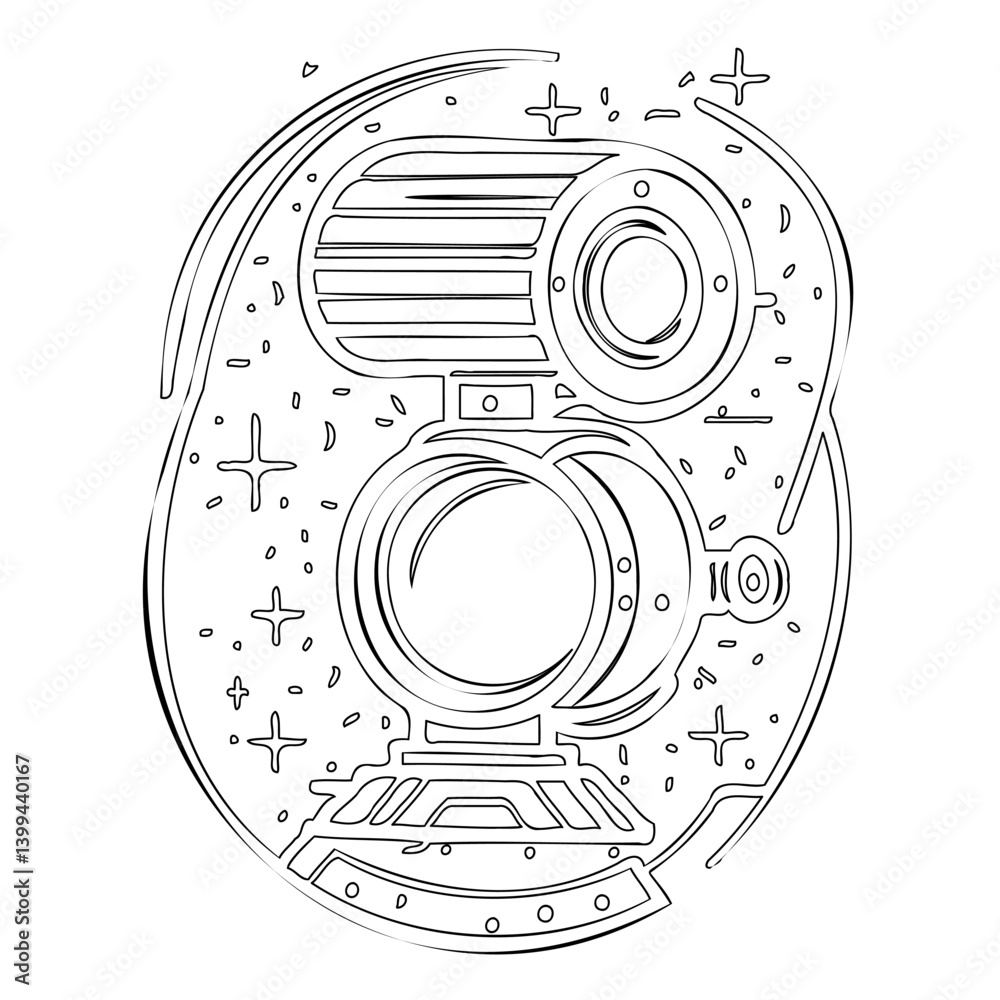 Obraz premium Abstract Futuristic Circular Technological Design