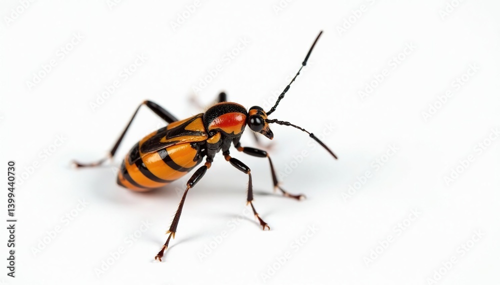 Close-up of single insect on white background, element, wings Close-up of single insect on white background, element, wings