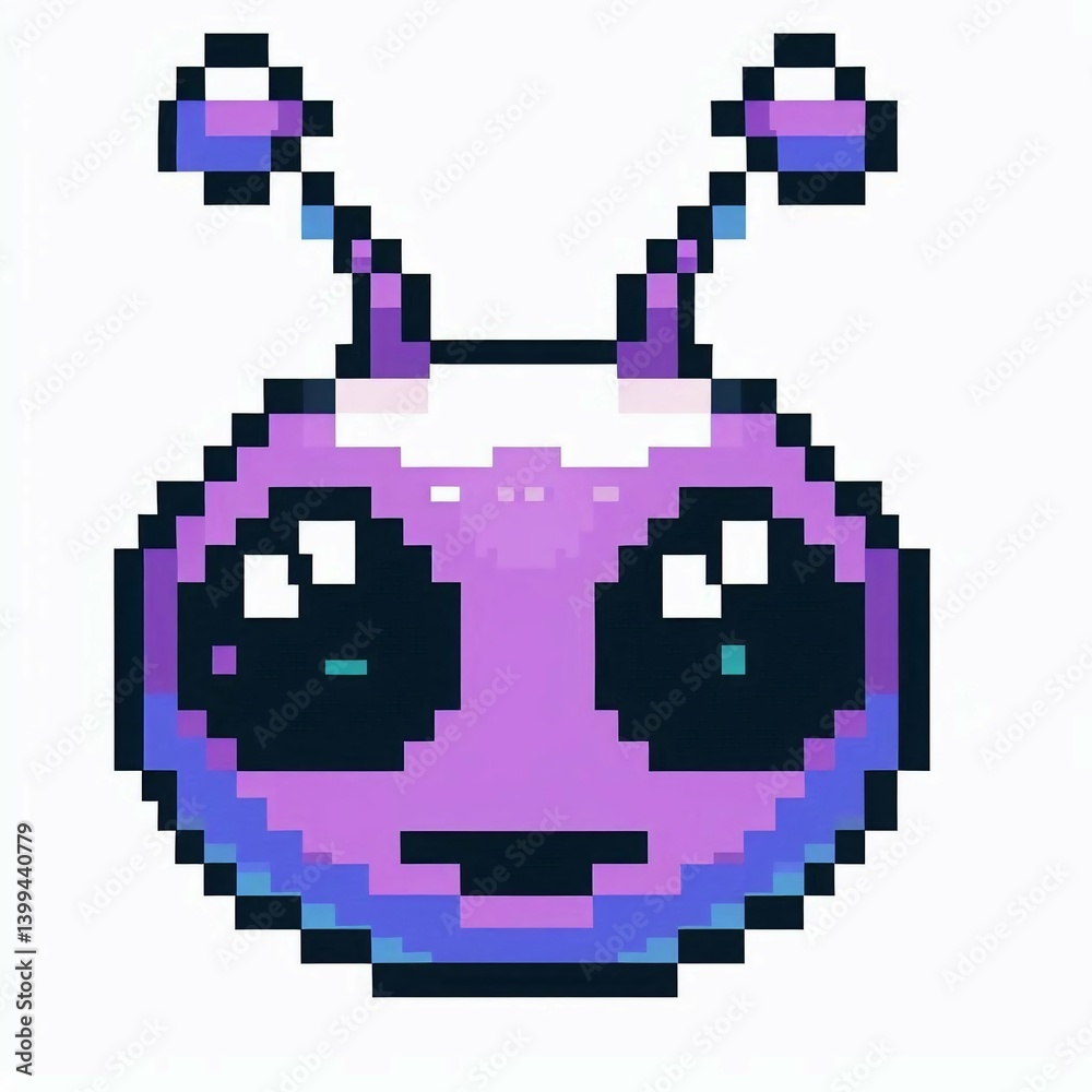 Obraz premium Pixelated Alien Portrait A Digital Art Piece suitable for art exhibition