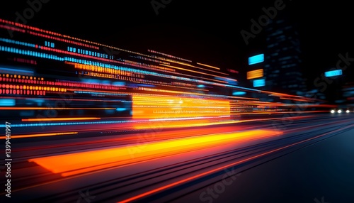 City Night Speed Light Streaks.