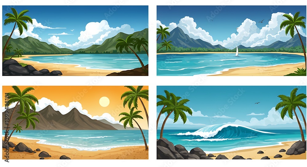 Obraz premium Tropical Idylls AI Generated